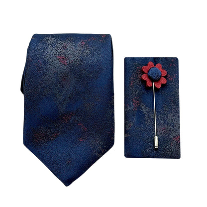 JACOMBO223020 JAMES ADELIN Luxury Subtle Shaded Effect 7.5cm Width Tie/Pocket Square/Lapel Pin Combo Sets