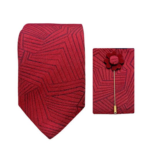 JACOMBO202060 JAMES ADELIN Luxury Textured Abstract Weave 7.5cm Width Tie/Pocket Square/Lapel Pin Combo Sets