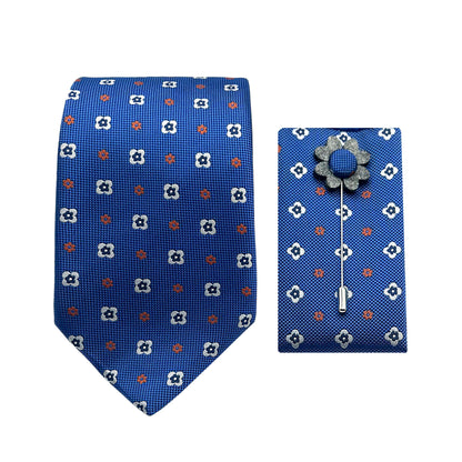 JACOMBO222290 JAMES ADELIN Luxury Geometric 7.5cm Width Tie/Pocket Square/Lapel Pin Combo Sets