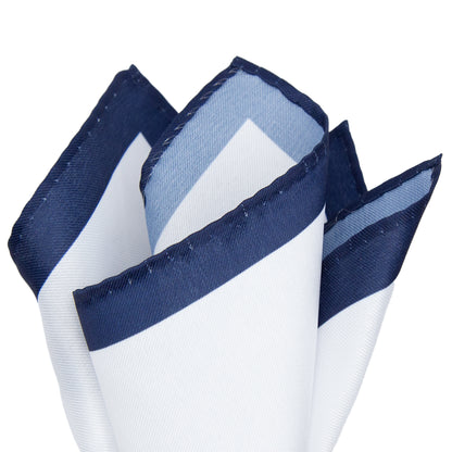 JASATINHB James Adelin Luxury Satin Weave Coloured Border Pocket Squares