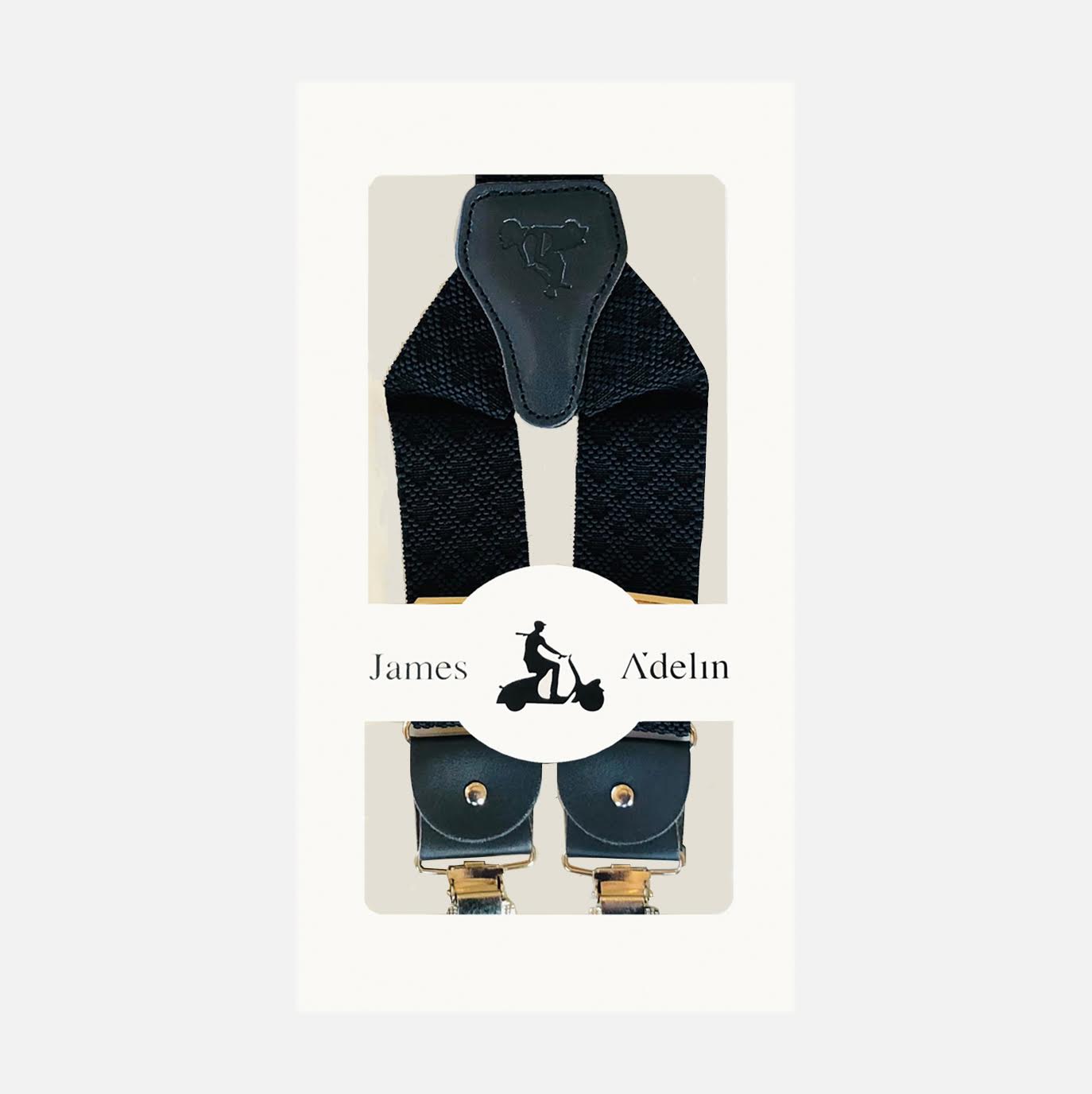 BR020 James Adelin Mens Suspenders in Navy Argyle Weave