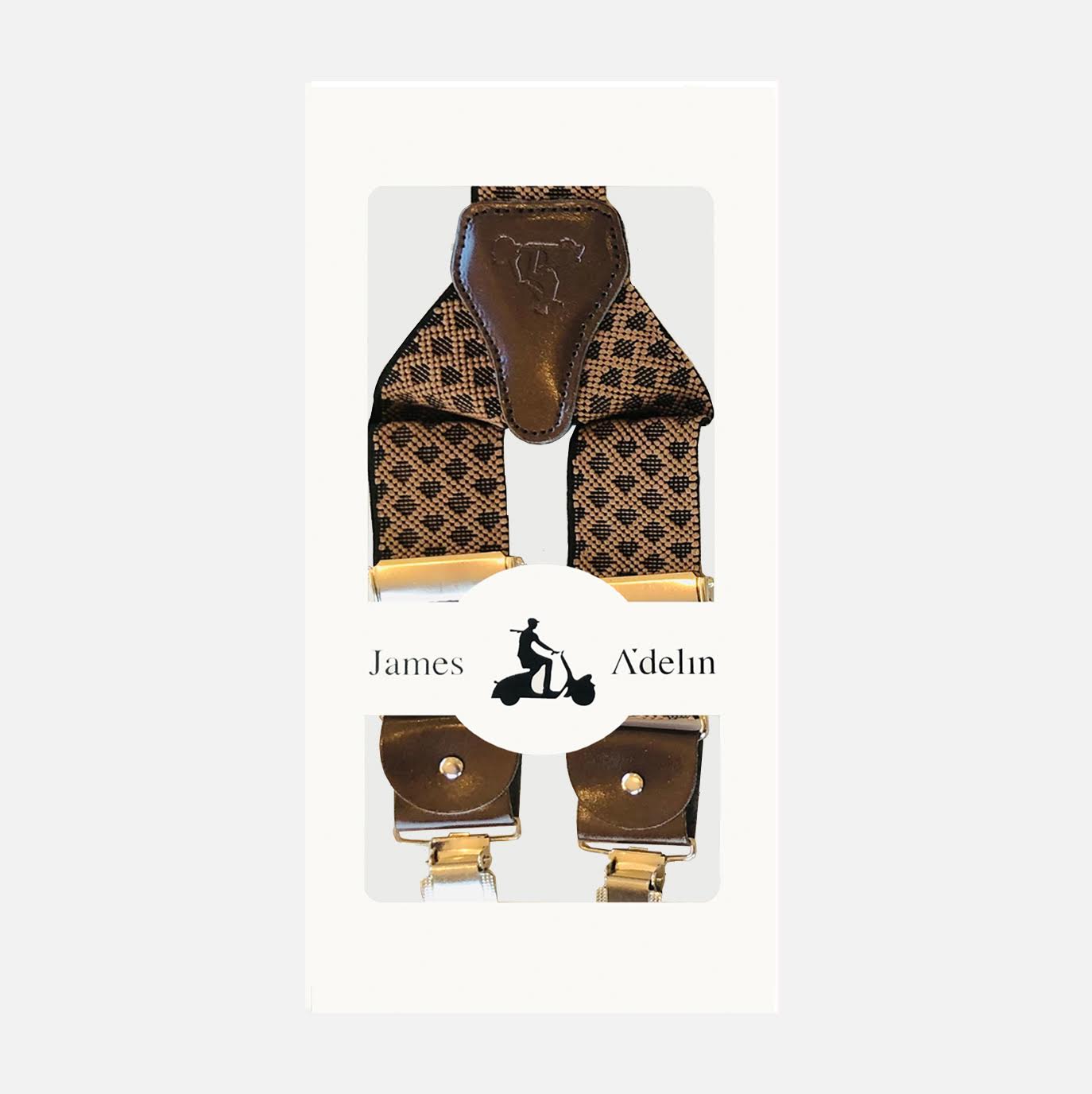 BR040 James Adelin Mens Suspenders in Bronze Argyle Weave