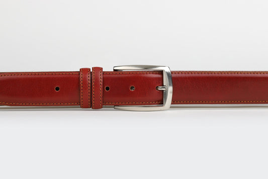 James Adelin Mens Leather Belt Burnt Orange Plain Leather