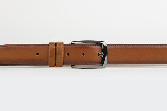 James Adelin Mens Leather Belt Tan Plain