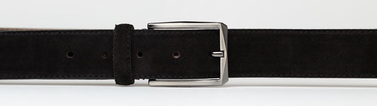 mens black suede leather belt 