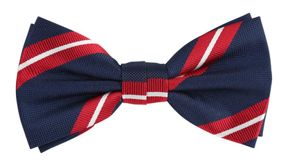 JALSTRIPEB JAMES ADELIN Luxury Regimental Stripe Pre Tied Bow Ties