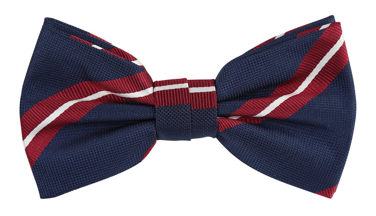 JALSTRIPEB JAMES ADELIN Luxury Regimental Stripe Pre Tied Bow Ties