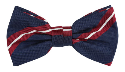 JALSTRIPEB JAMES ADELIN Luxury Regimental Stripe Pre Tied Bow Ties