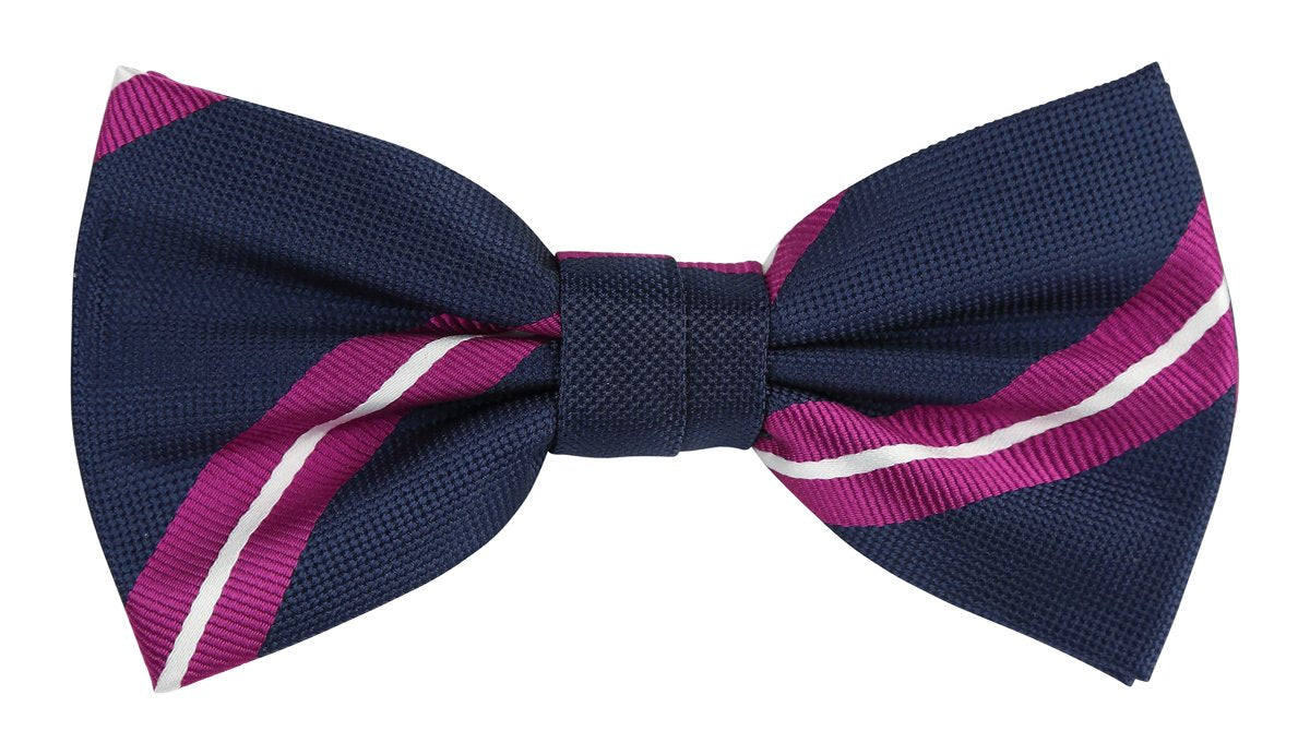 JALSTRIPEB JAMES ADELIN Luxury Regimental Stripe Pre Tied Bow Ties