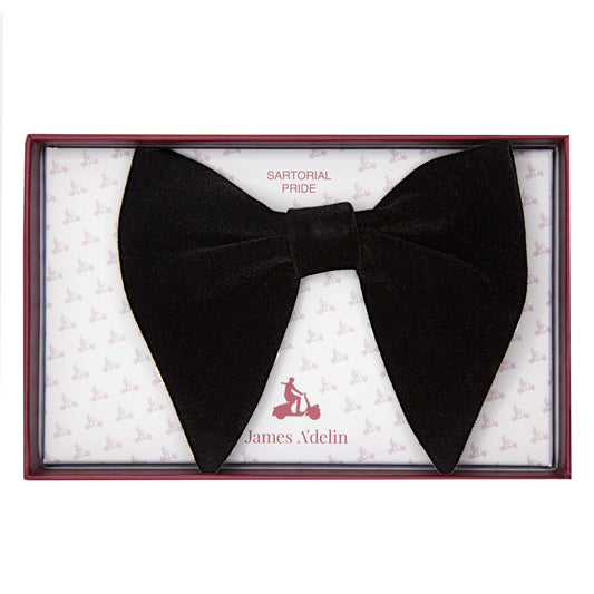 JAVELVETBB-14 JAMES ADELIN Luxury Velvet (Tom Ford Style) Butterfly Bow Tie in Black