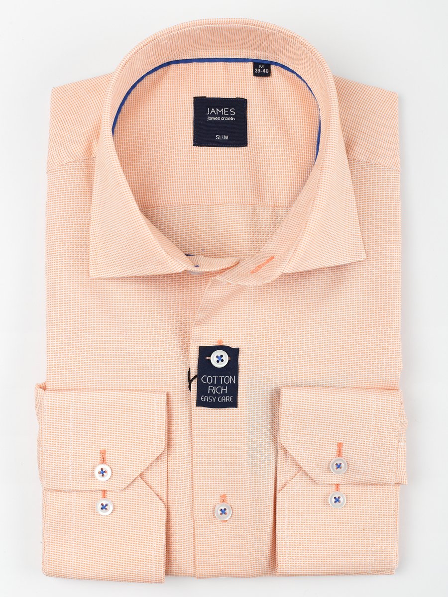 JSC02A Soft Orange JAMES ADELIN Long Sleeve Shirt in Soft Orange