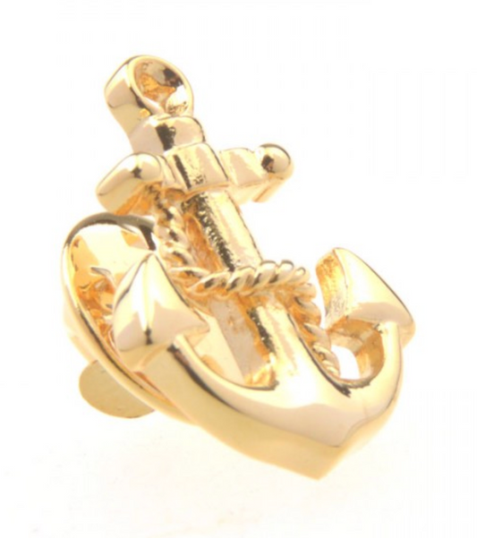 LP-8691 JAMES ADELIN Mens Lapel Pin Gold Anchor