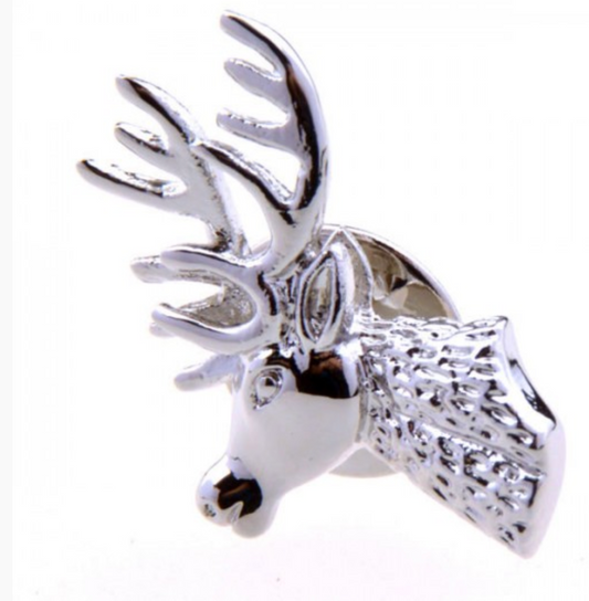 LP-8701 JAMES ADELIN Mens Lapel Pin Silver Deer