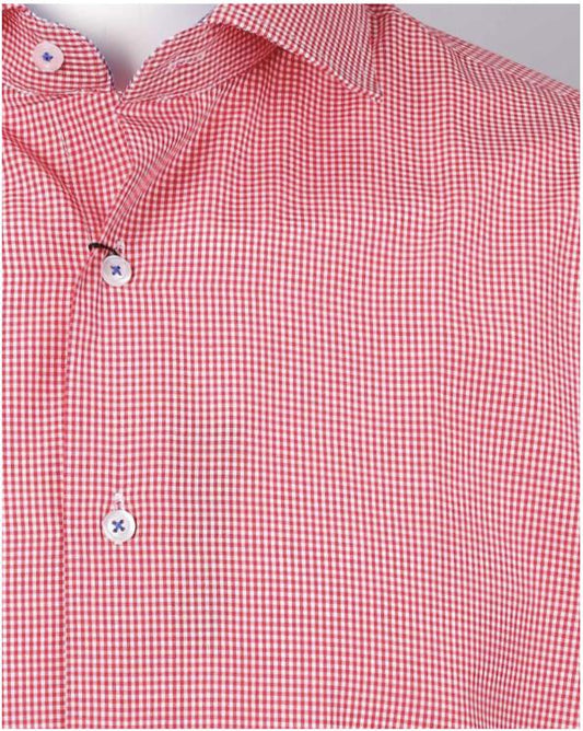 mens long sleeve red gingham check shirt