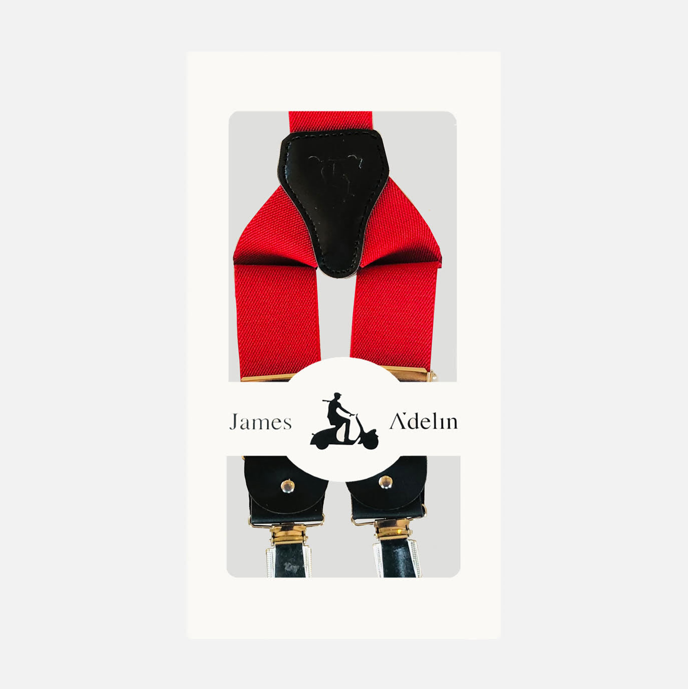 BR170 James Adelin Mens Suspenders in Red Simple Texture Weave