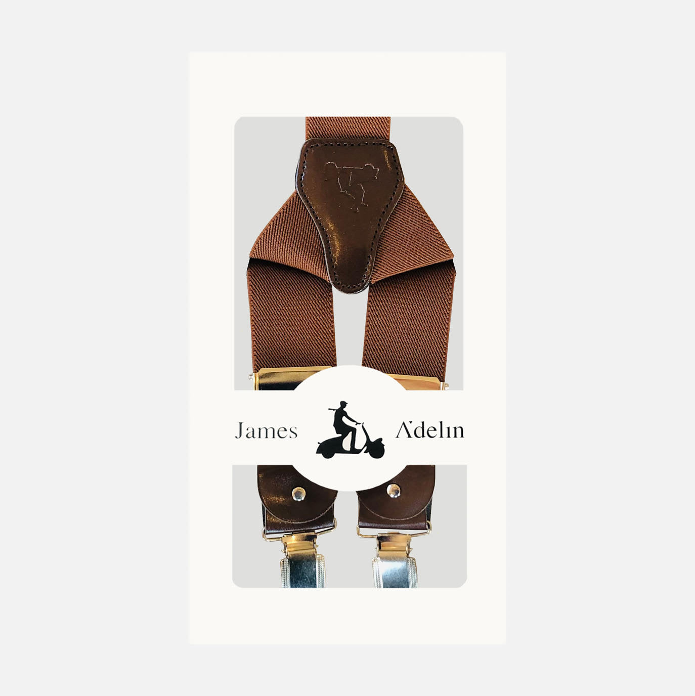 BR200 James Adelin Mens Suspenders in Coffee Simple Texture Weave