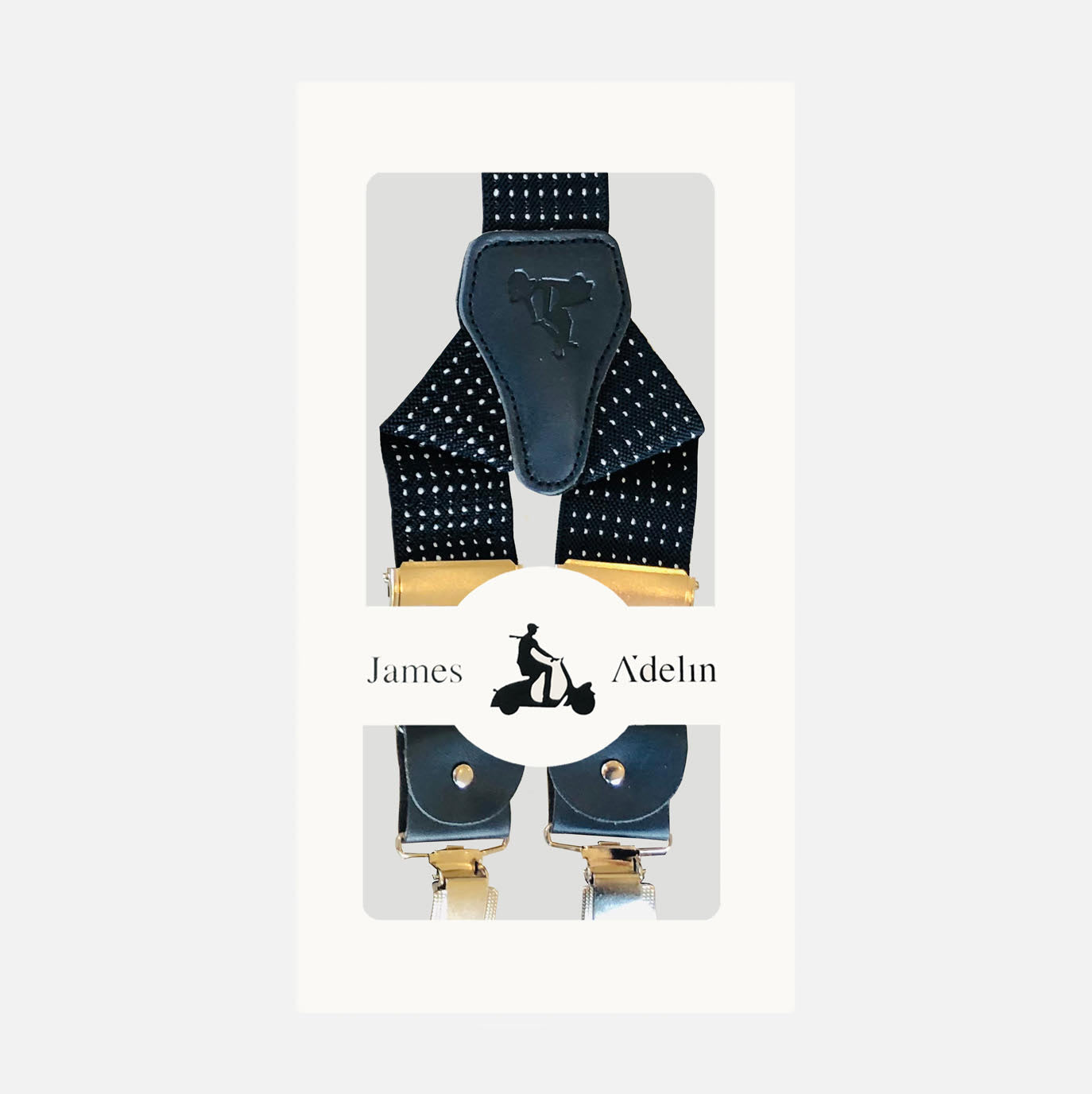 BR210 James Adelin Mens Suspenders in Navy Small Dot Weave